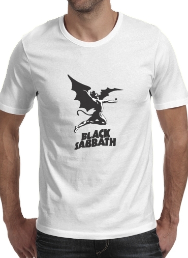  Black Sabbath Heavy Metal para Manga curta T-shirt homem em torno do pescoço