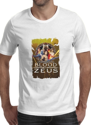  Blood Of Zeus para Manga curta T-shirt homem em torno do pescoço