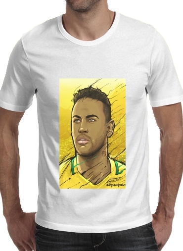  Brazilian Gold Rio Janeiro para Manga curta T-shirt homem em torno do pescoço
