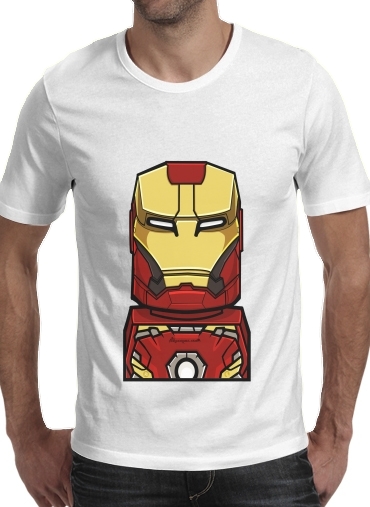  Bricks Ironman para Manga curta T-shirt homem em torno do pescoço