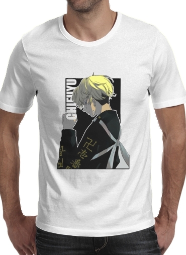  Chifuyu para Manga curta T-shirt homem em torno do pescoço