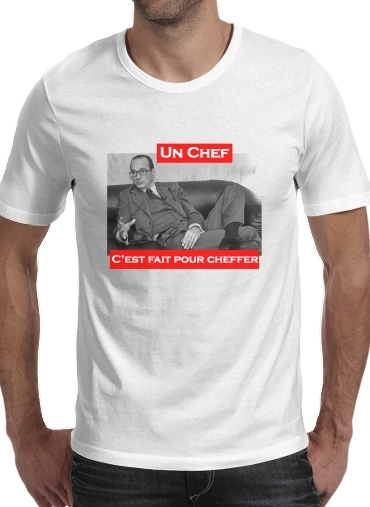  Chirac Un Chef cest fait pour cheffer para Manga curta T-shirt homem em torno do pescoço