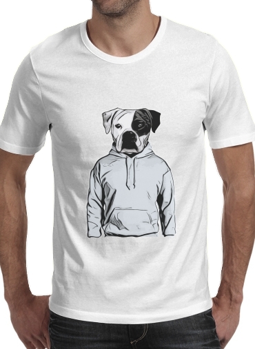  Cool Dog para Manga curta T-shirt homem em torno do pescoço