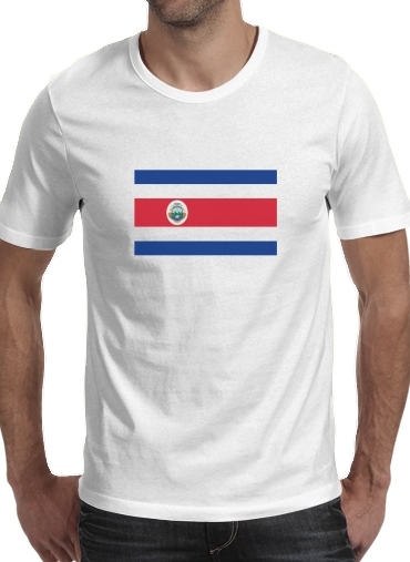  Costa Rica para Manga curta T-shirt homem em torno do pescoço