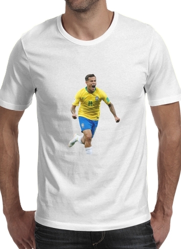  coutinho Football Player Pop Art para Manga curta T-shirt homem em torno do pescoço