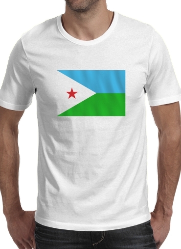  Djibouti para Manga curta T-shirt homem em torno do pescoço