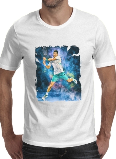  Djokovic Painting art para Manga curta T-shirt homem em torno do pescoço