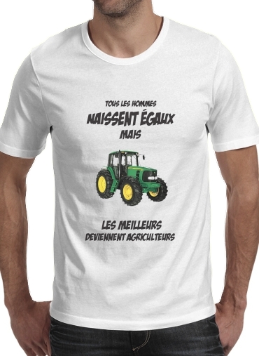  Egaux Agriculteurs para Manga curta T-shirt homem em torno do pescoço