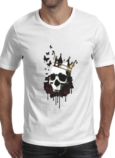  El Rey de la Muerte para Manga curta T-shirt homem em torno do pescoço