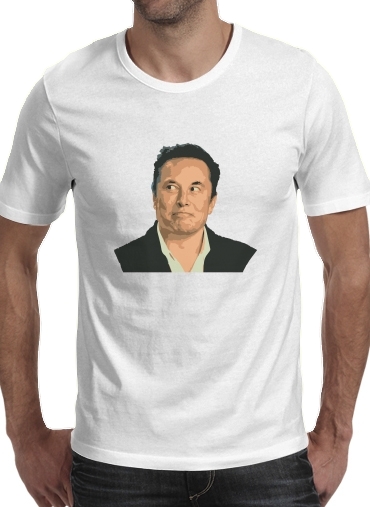  Elon Musk para Manga curta T-shirt homem em torno do pescoço