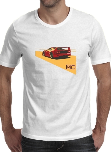  Ferrari F40 Art Fan para Manga curta T-shirt homem em torno do pescoço