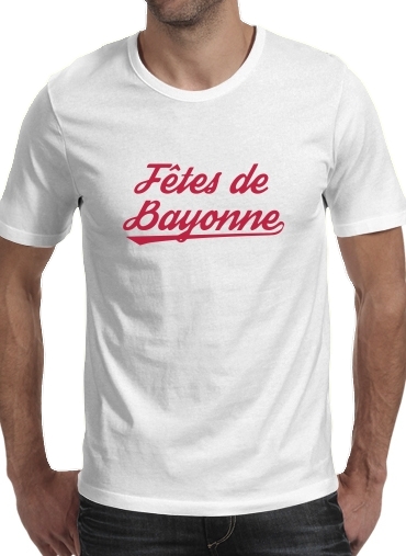  Fetes de Bayonne para Manga curta T-shirt homem em torno do pescoço