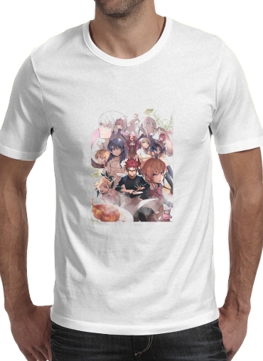  Food Wars Group Art para Manga curta T-shirt homem em torno do pescoço