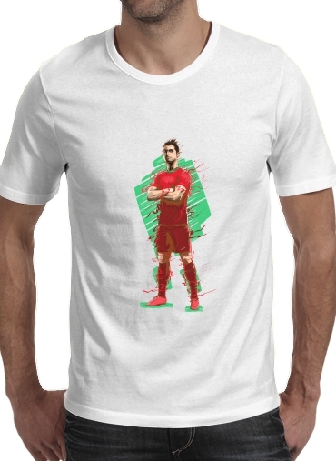  Football Legends: Cristiano Ronaldo - Portugal para Manga curta T-shirt homem em torno do pescoço