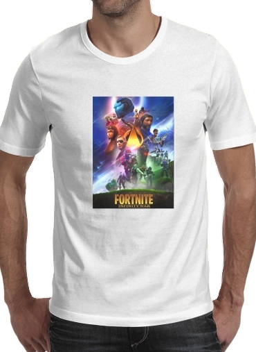  Fortnite Skin Omega Infinity War para Manga curta T-shirt homem em torno do pescoço