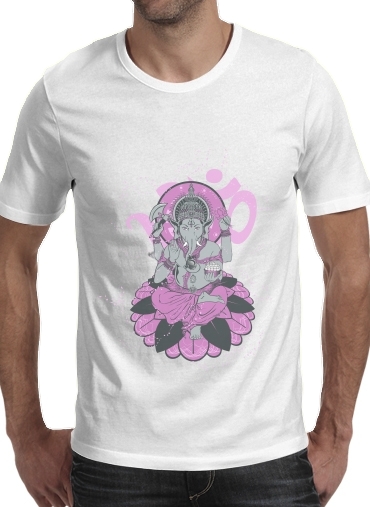  Ganesha para Manga curta T-shirt homem em torno do pescoço