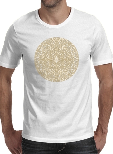  Geometric Bohemian Mandala para Manga curta T-shirt homem em torno do pescoço