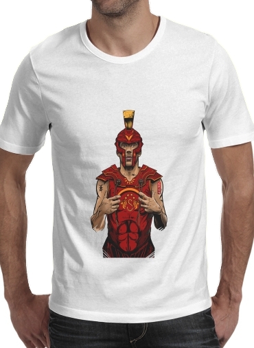  German Gladiator Podolski  para Manga curta T-shirt homem em torno do pescoço
