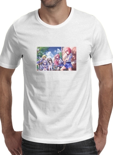  Girls Dead Monster para Manga curta T-shirt homem em torno do pescoço