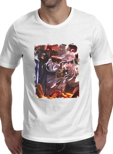  Grimoire Zero para Manga curta T-shirt homem em torno do pescoço
