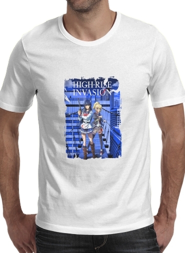  High Rise Invasion para Manga curta T-shirt homem em torno do pescoço