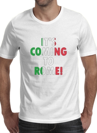 Its coming to Rome para Manga curta T-shirt homem em torno do pescoço
