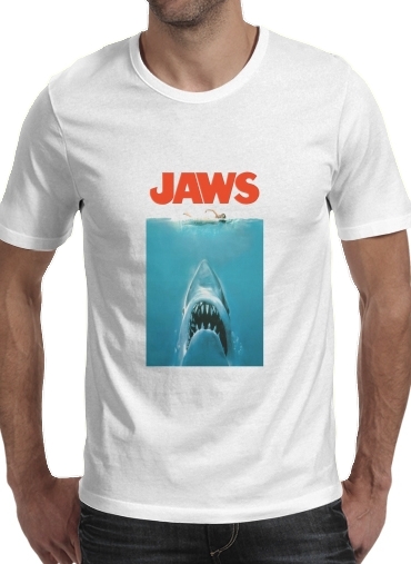  Jaws para Manga curta T-shirt homem em torno do pescoço