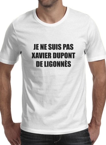  Je ne suis pas Xavier Dupont De Ligonnes Criminel para Manga curta T-shirt homem em torno do pescoço