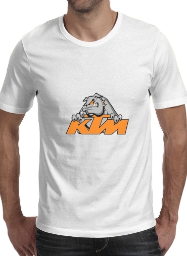  KTM Racing Orange And Black para Manga curta T-shirt homem em torno do pescoço