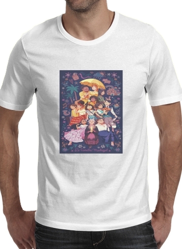  La familia Madrigal para Manga curta T-shirt homem em torno do pescoço