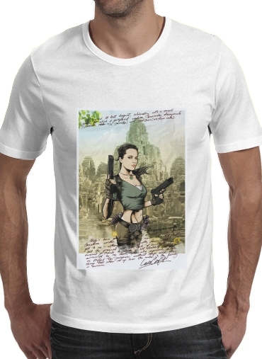  Lara Vikander para Manga curta T-shirt homem em torno do pescoço
