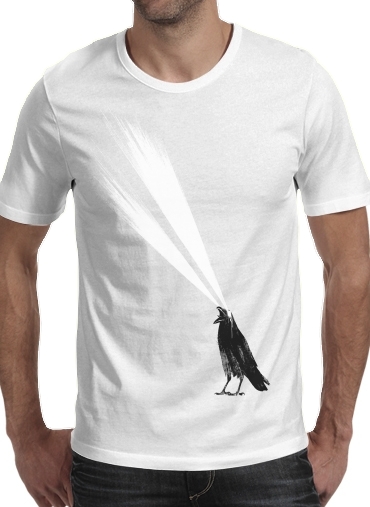  Laser crow para Manga curta T-shirt homem em torno do pescoço