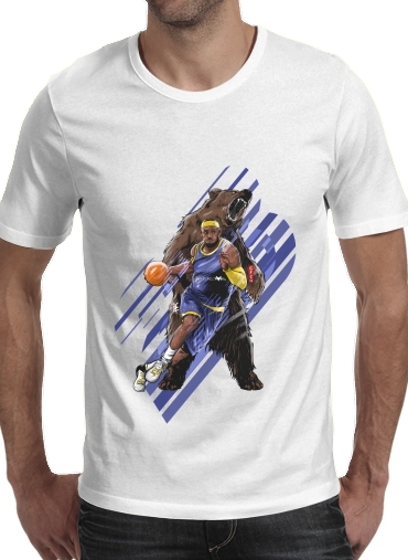  LeBron Unstoppable  para Manga curta T-shirt homem em torno do pescoço