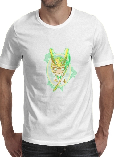  Loki Portrait para Manga curta T-shirt homem em torno do pescoço