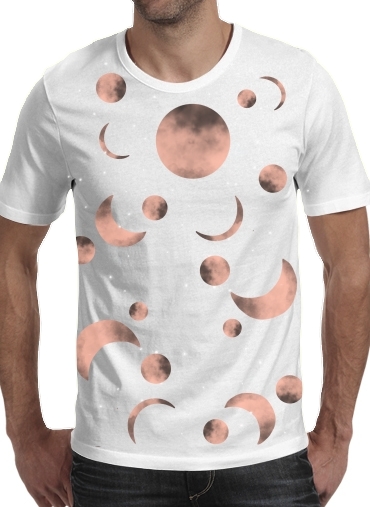  MAGIC MOONS para Manga curta T-shirt homem em torno do pescoço