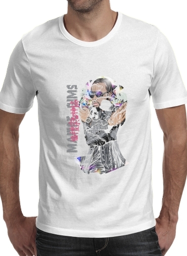  Maitre Gims - zOmbie para Manga curta T-shirt homem em torno do pescoço