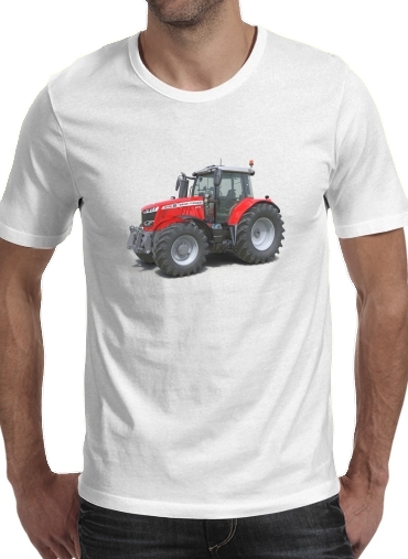  Massey Fergusson Tractor para Manga curta T-shirt homem em torno do pescoço