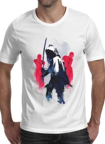  Michonne assassin para Manga curta T-shirt homem em torno do pescoço
