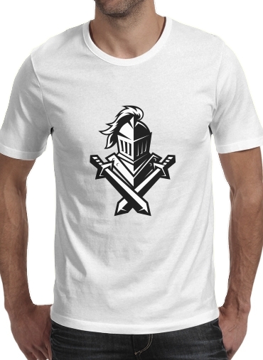  Modern Knight Elegance para Manga curta T-shirt homem em torno do pescoço