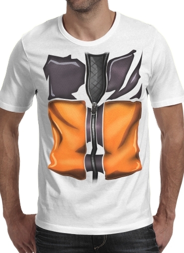  Naruto para Manga curta T-shirt homem em torno do pescoço