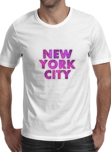  New York City - Broadway Color para Manga curta T-shirt homem em torno do pescoço