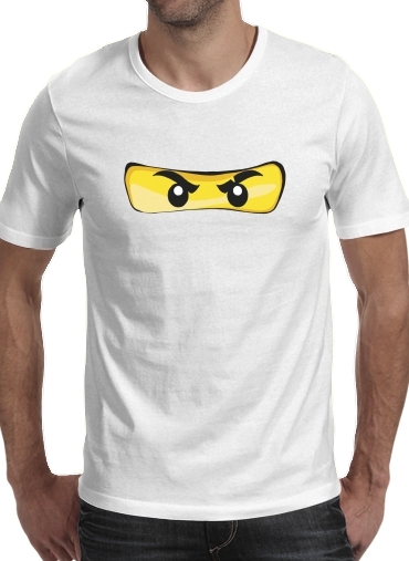  Ninjago Eyes para Manga curta T-shirt homem em torno do pescoço