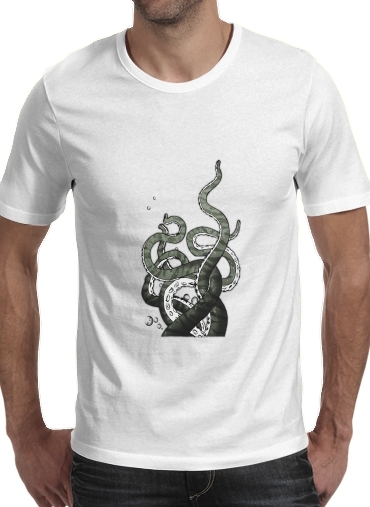  Octopus Tentacles para Manga curta T-shirt homem em torno do pescoço