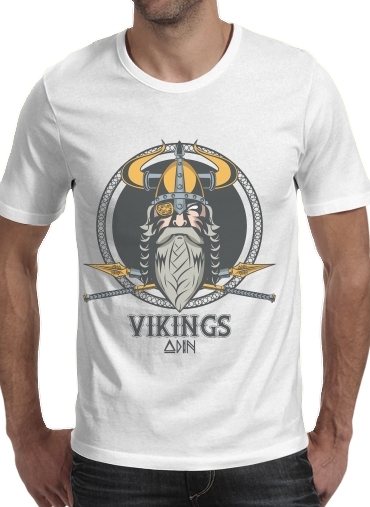  Odin para Manga curta T-shirt homem em torno do pescoço