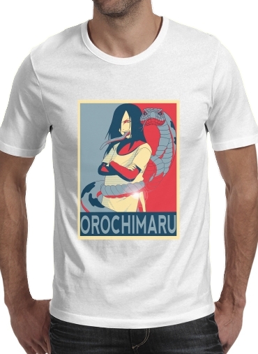  Orochimaru Propaganda para Manga curta T-shirt homem em torno do pescoço