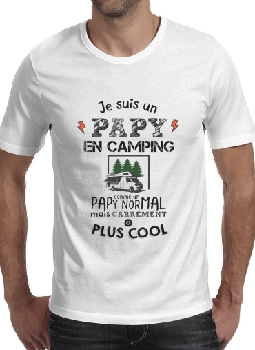  Papy en camping car para Manga curta T-shirt homem em torno do pescoço