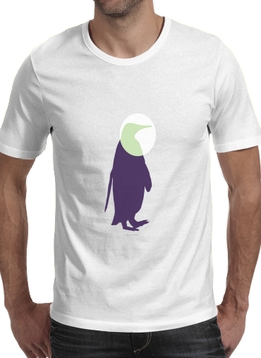  Penguin para Manga curta T-shirt homem em torno do pescoço