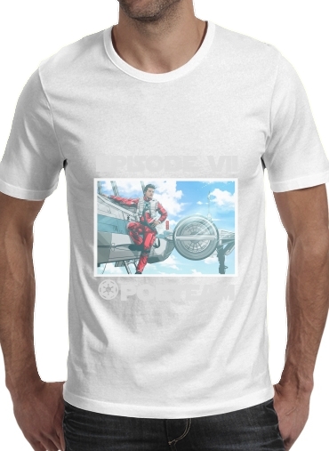  Pilot Poe Wing Manga Episode VII para Manga curta T-shirt homem em torno do pescoço