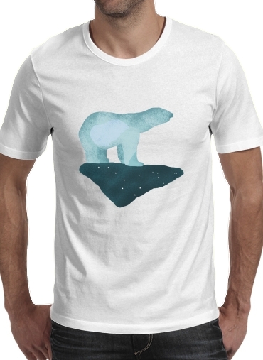  Urso Polar para Manga curta T-shirt homem em torno do pescoço