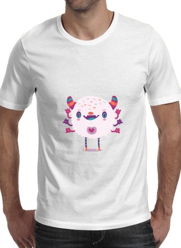  Puffy Monster para Manga curta T-shirt homem em torno do pescoço